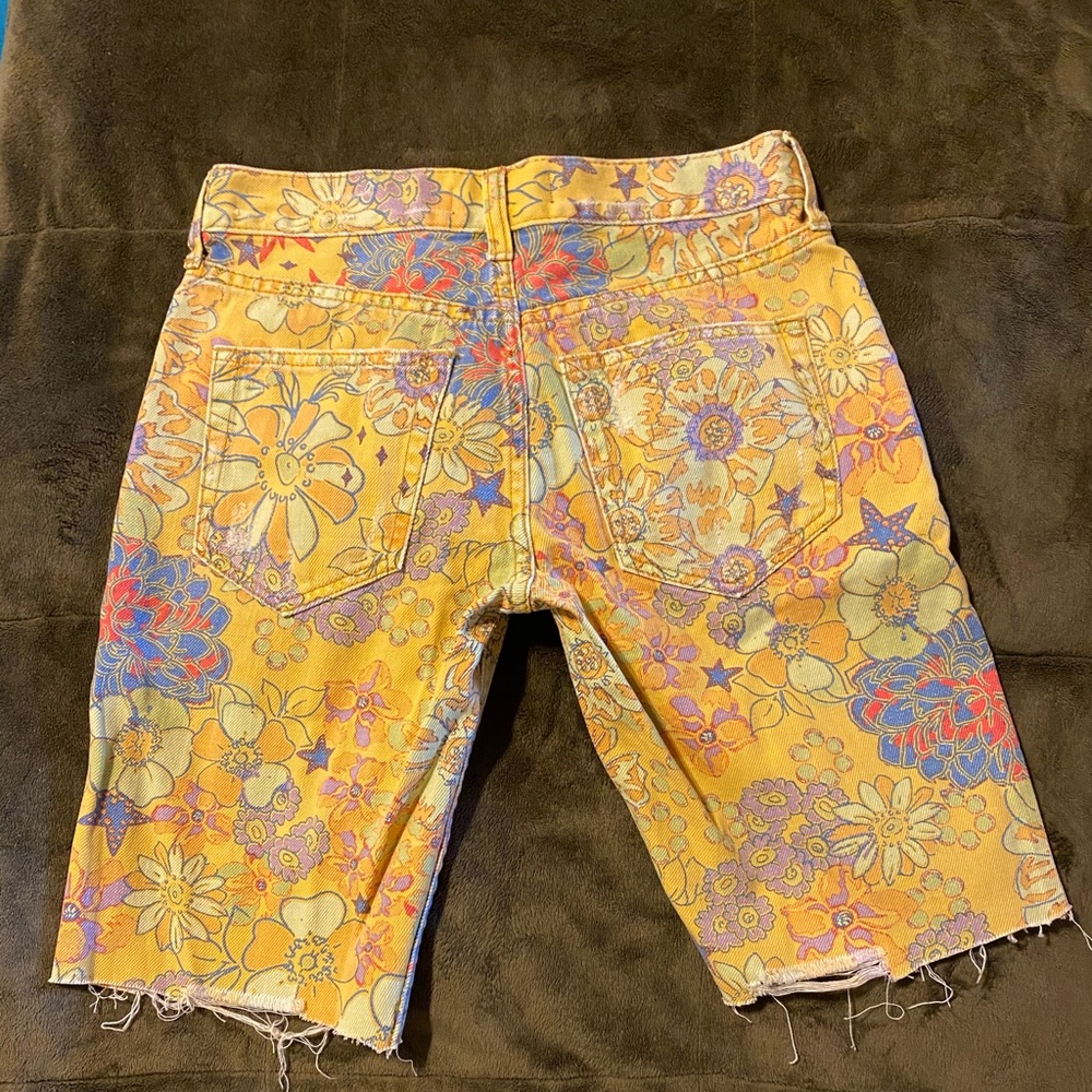 Free People Womens Shorts Yellow Size 24